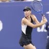 La russe Maria Sharapova lors du premier tour de l'US Open 2018 contre la suisse P.Schnyder au Centre national de tennis USTA Billie Jean King à New York, le 28 aout 2018.