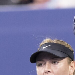 La russe Maria Sharapova lors du premier tour de l'US Open 2018 contre la suisse P.Schnyder au Centre national de tennis USTA Billie Jean King à New York, le 28 aout 2018.