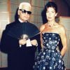 Karl Lagerfeld et la princesse Caroline de de Monaco en août 1996 au Bal de la Croix-Rouge.