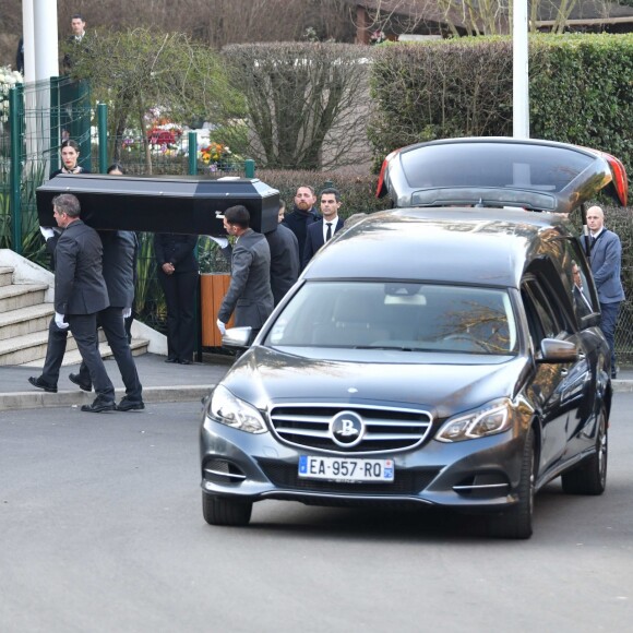 Le cercueil - Dernier hommage à Karl Lagerfeld au crématorium du Mont-Valérien à Nanterre le 22 février 2019.