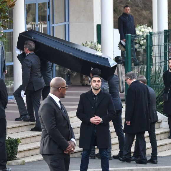 Le cercueil - Dernier hommage à Karl Lagerfeld au crématorium du Mont-Valérien à Nanterre le 22 février 2019.