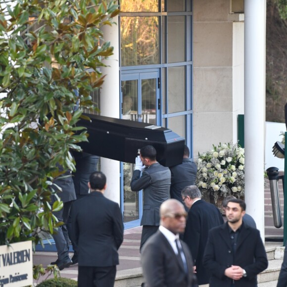 Le cercueil - Dernier hommage à Karl Lagerfeld au crématorium du Mont-Valérien à Nanterre le 22 février 2019.