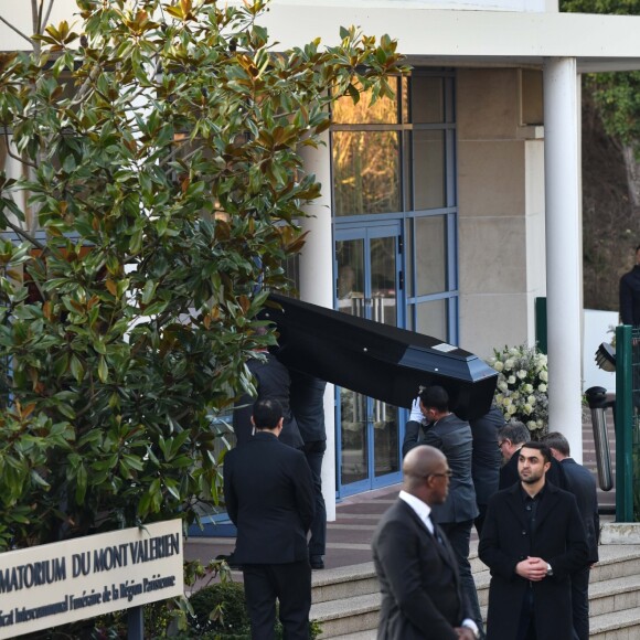 Le cercueil - Dernier hommage à Karl Lagerfeld au crématorium du Mont-Valérien à Nanterre le 22 février 2019.