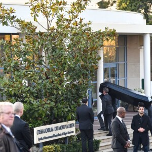 Le cercueil - Dernier hommage à Karl Lagerfeld au crématorium du Mont-Valérien à Nanterre le 22 février 2019.