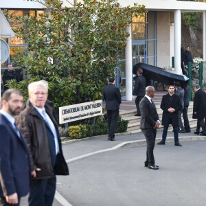 Le cercueil - Dernier hommage à Karl Lagerfeld au crématorium du Mont-Valérien à Nanterre le 22 février 2019.