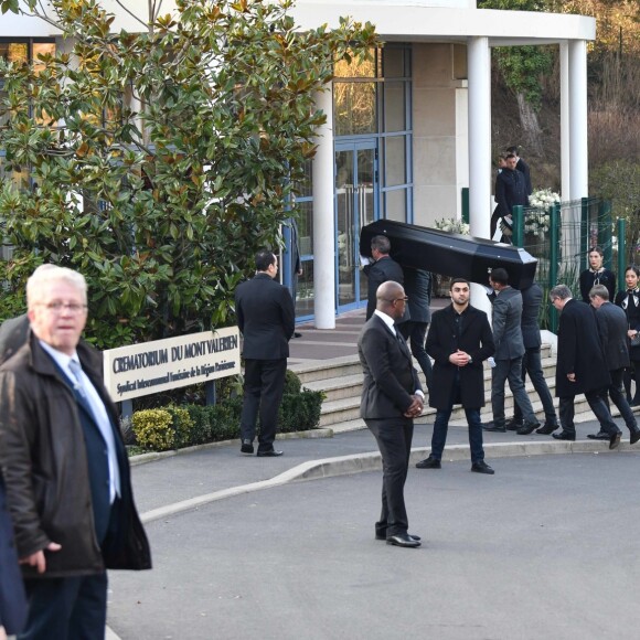 Le cercueil - Dernier hommage à Karl Lagerfeld au crématorium du Mont-Valérien à Nanterre le 22 février 2019.