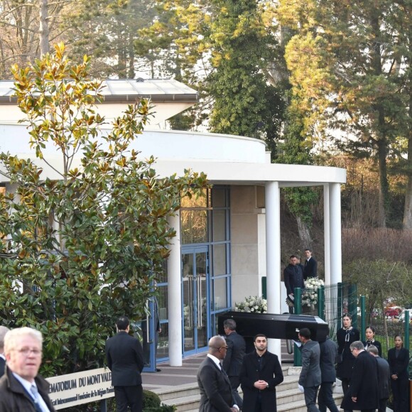 Le cercueil - Dernier hommage à Karl Lagerfeld au crématorium du Mont-Valérien à Nanterre le 22 février 2019.