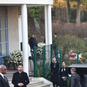 Le cercueil - Dernier hommage à Karl Lagerfeld au crématorium du Mont-Valérien à Nanterre le 22 février 2019.