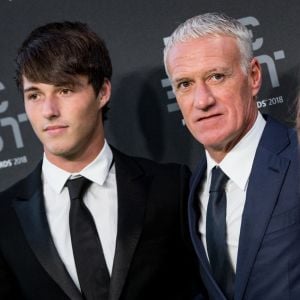 Didier Deschamps, sa femme Claude et leur fils Dylan - Les célébrités arrivent à la cérémonie des Trophées Fifa 2018 au Royal Festival Hall à Londres, Royaume Uni, le 25 septembre 2018. © Cyril Moreau/Bestimage