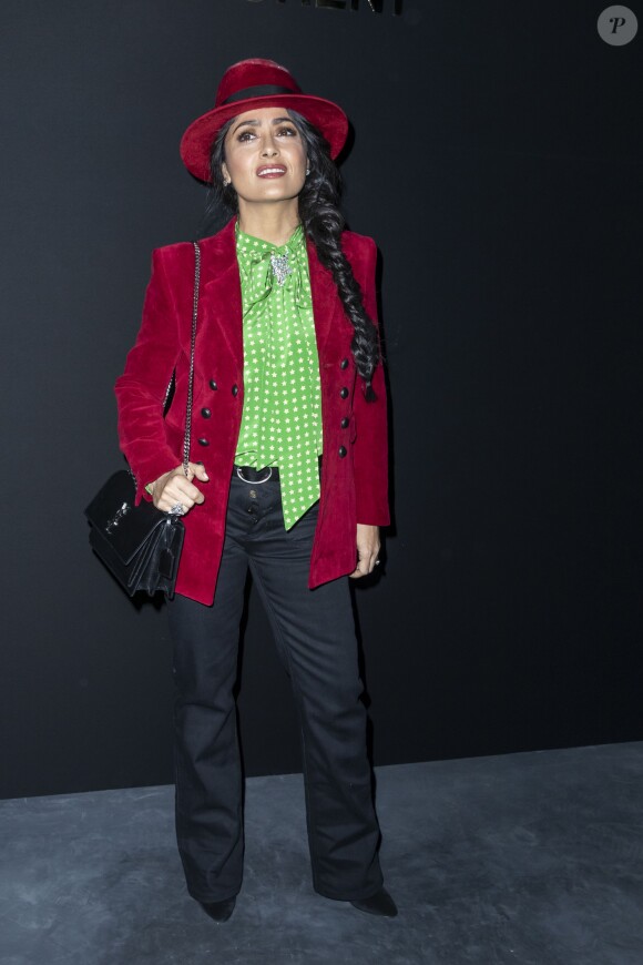 Salma Hayek au Photocall du défilé de mode Prêt-à-Porter automne-hiver 2019/2020 « Saint Laurent » à Paris. Le 26 février 2019 © Olivier Borde / Bestimage
