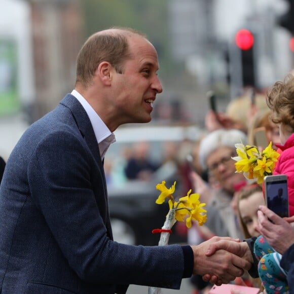 Le prince William, duc de Cambridge, en visite au centre "Braid Arts" à Ballymena lors de son voyage officiel en Irlande. Le 28 février 2019