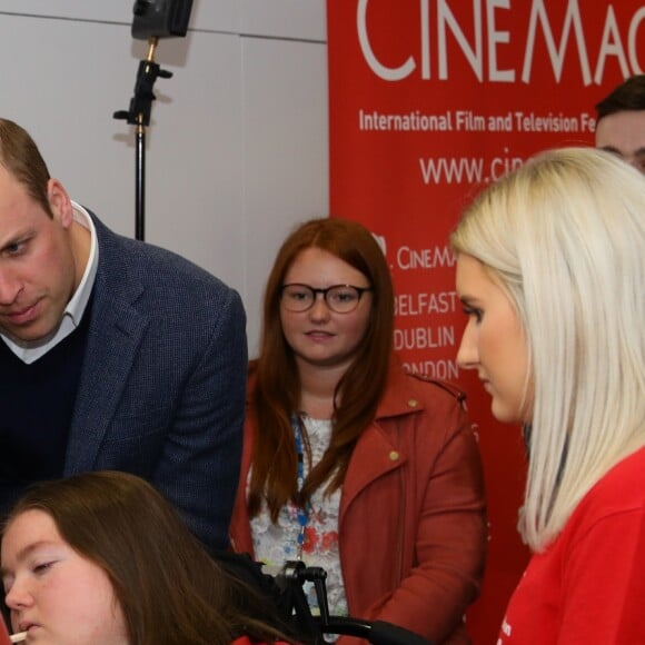 Le prince William, duc de Cambridge, et Kate Catherine Middleton, duchesse de Cambridge, en visite au centre "Braid Arts" à Ballymena lors de leur voyage officiel en Irlande. Le 28 février 2019