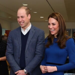 Le prince William, duc de Cambridge, et Kate Catherine Middleton, duchesse de Cambridge, en visite au centre "Braid Arts" à Ballymena lors de leur voyage officiel en Irlande. Le 28 février 2019