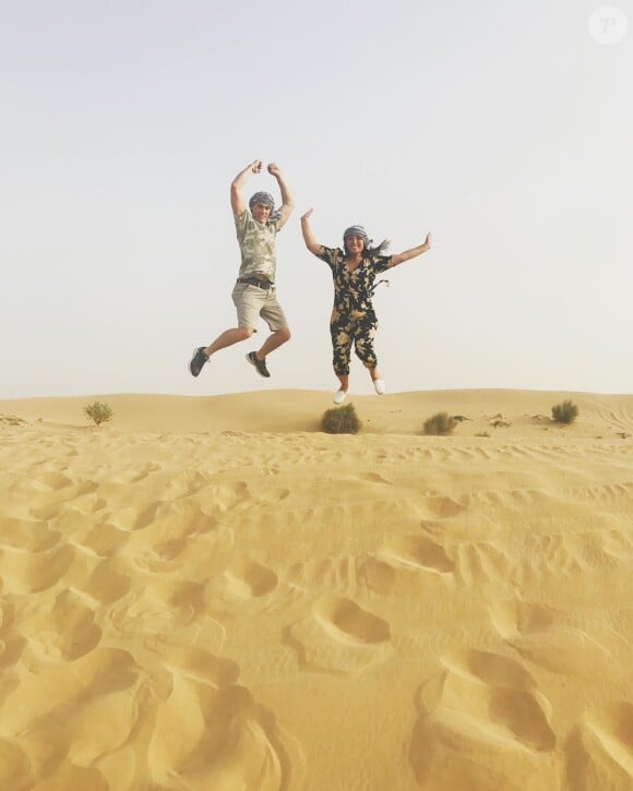 Louis Ducruet et sa fiancée Marie Chevallier, photo Instagram lors de leur séjour aux Emirats arabes unis. Le couple a fêté le 1er mars 2019 ses sept ans d'amour, à quelques mois de son mariage.