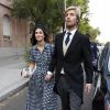 Alessandra de Osma et le prince Christian de Hanovre au mariage de Maria Vega Penichet Fierro et Fernando Ramos de Lucas à Madrid le 6 octobre 2018.