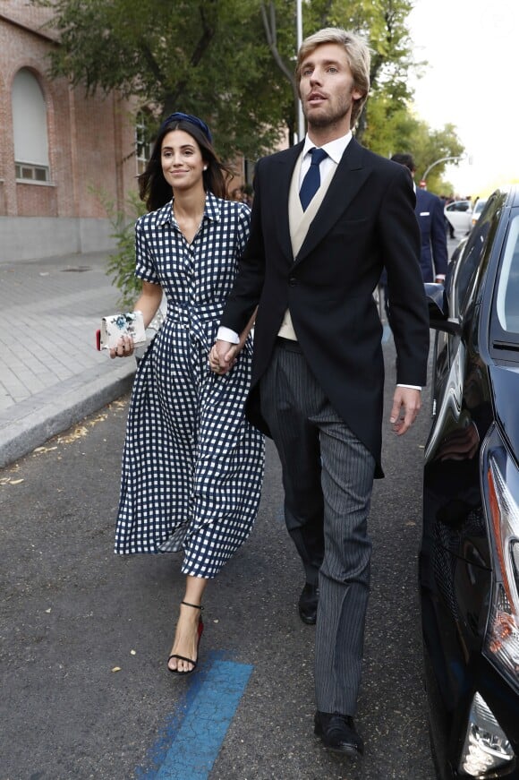 Alessandra de Osma et le prince Christian de Hanovre au mariage de Maria Vega Penichet Fierro et Fernando Ramos de Lucas à Madrid le 6 octobre 2018.