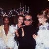 Stella Tennant, Naomi Campbell, Karl Lagerfeld et Claudia Schiffer à Paris. Mars 1994.