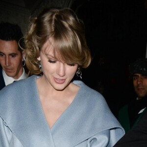 Joe Alwyn et sa compagne Taylor Swift - Arrivée et sortie des people à l'after party des BAFTA Awards "Vogue x Tiffany Fashion and Film" au club Annabel's à Londres, le 10 février 2019.