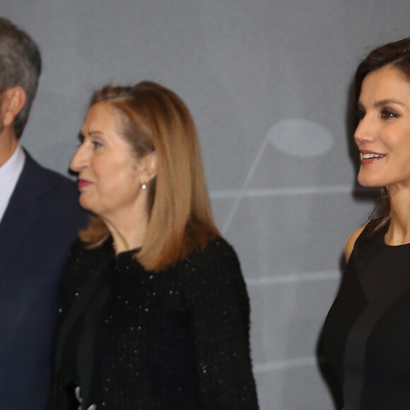Le roi Felipe VI et la reine Letizia d'Espagne présidaient le 7 mars 2019 au concert à la mémoire des victimes du terrorisme, à l'auditorium national à Madrid.