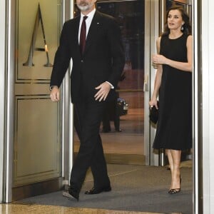 Le roi Felipe VI et la reine Letizia d'Espagne présidaient le 7 mars 2019 au concert à la mémoire des victimes du terrorisme, à l'auditorium national à Madrid.