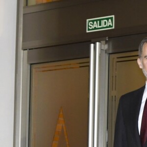 Le roi Felipe VI et la reine Letizia d'Espagne présidaient le 7 mars 2019 au concert à la mémoire des victimes du terrorisme, à l'auditorium national à Madrid.