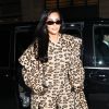 Kim Kardashian quitte le restaurant Ferdi pour se rendre au Costes, Paris le 5 Mars 2019 total look léopard ©Cyril Moreau/BestImage