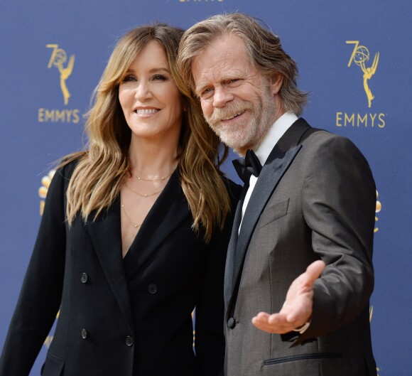 William H. Macy et sa femme Felicity Huffman au 70ème Primetime Emmy Awards au théâtre Microsoft à Los Angeles, le 17 septembre 2018.