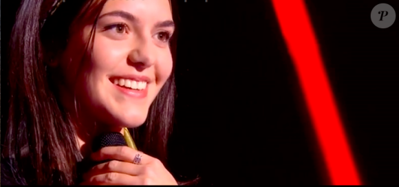 Laure dans "The Voice 8" sur TF1, le 23 mars 2019.
