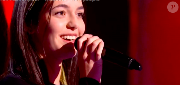 Laure dans "The Voice 8" sur TF1, le 23 mars 2019.