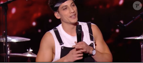Claki dans "The Voice 8" sur TF1, le 23 mars 2019.