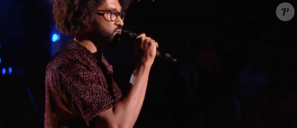 Max Livio dans "The Voice 8" sur TF1, le 23 mars 2019.