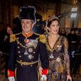 Le prince Frederik de Danemark et la princesse Mary de Danemark au banquet du Nouvel An 2019 de la famille royale de Danemark au palais d'Amalienborg à Copenhague, le 1er janvier 2019.