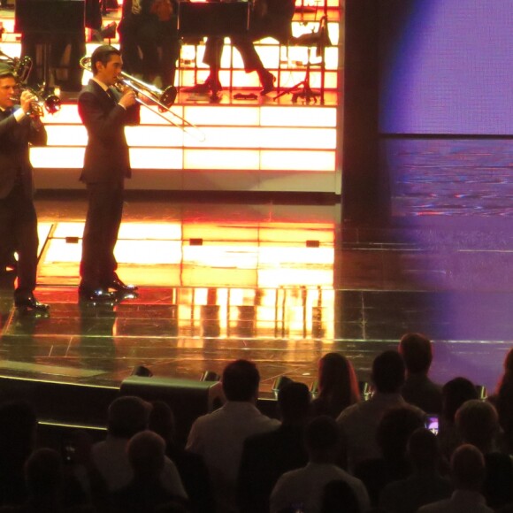 Céline Dion sur scène au Caesars Palace à Las Vegas, le 23 février 2016.