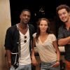 Exclusif - Les comediens de la serie "Plus Belle la Vie", Elodie Varlet ( Estelle), son compagnon Jeremie Poppe ( Romain) et David Baiot ( Djawad) posent a l'hotel Intercontinental de Marseille le 14 juillet 2013.14/07/2013 - 