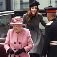 La reine Elisabeth II d'Angleterre et Kate Catherine Middleton, duchesse de Cambridge, viennent inaugurer la ré-ouverture de la "Bush House" à Londres. Le 19 mars 2019