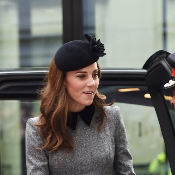 La reine Elisabeth II d'Angleterre et Kate Catherine Middleton, duchesse de Cambridge, viennent inaugurer la ré-ouverture de la "Bush House" à Londres. Le 19 mars 2019