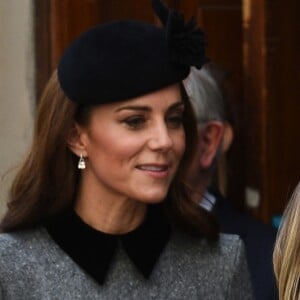 La reine Elisabeth II d'Angleterre et Kate Catherine Middleton, duchesse de Cambridge, viennent inaugurer la ré-ouverture de la "Bush House" à Londres. Le 19 mars 2019