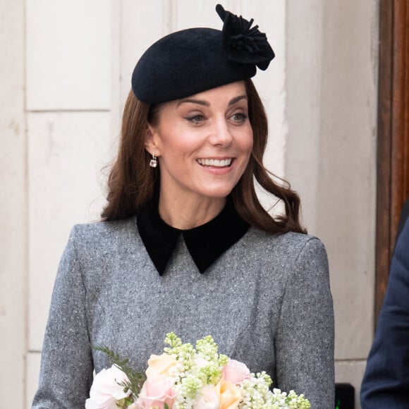 La reine Elisabeth II d'Angleterre et Kate Catherine Middleton, duchesse de Cambridge, viennent inaugurer la ré-ouverture de la "Bush House" à Londres. Le 19 mars 2019