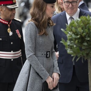 La reine Elisabeth II d'Angleterre et Kate Catherine Middleton, duchesse de Cambridge, viennent inaugurer la ré-ouverture de la "Bush House" à Londres. Le 19 mars 2019