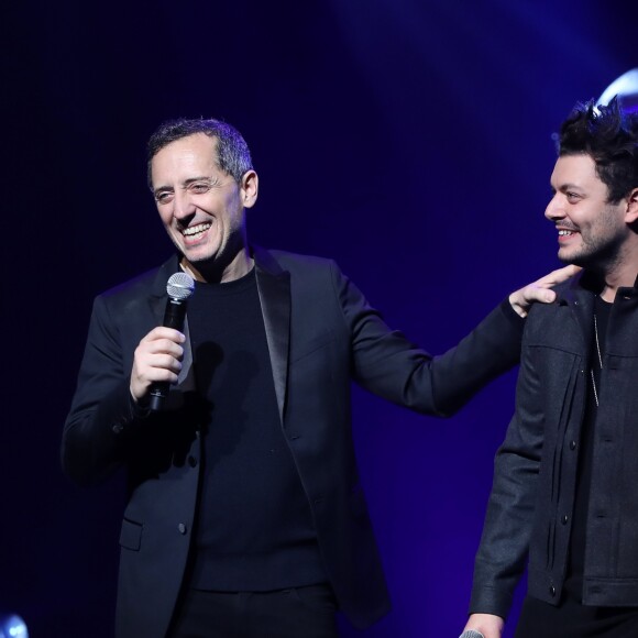 Exclusif - Gad Elmaleh (parrain Tsedaka 2018) et Kev Adams - Grande soirée solidarité de l'Appel national pour la tsédaka, autour du parrain Gad Elmaleh, au palais des Congrés à Paris, le 17 décembre 2018. © Dominique Jacovides/Bestimage