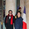 Jean-Michel Jarre et sa compagne Gong Li - Arrivées au dîner d'état en l’honneur du président de la république de Chine X.Jinping au Palais de L’Elysée, Paris, le 25 mars 2019. ©Dominique Jacovides / BestImage