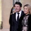 Christian Estrosi, maire de nice, et sa femme Laura Tenoudji - Dîner d'Etat du président de la République française Emmanuel Macron en l'honneur du président de la République populaire de Chine Xi Jinping lors de sa visite d'Etat en France du 24 au 26 mars 2019, au Palais de l'Elysée, à Paris, France, le 25 mars 2019. © Stéphane Lemouton/Bestimage