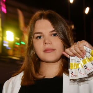 Exclusif - Camille Gottlieb, la fille de la princesse Stéphanie de Monaco durant la présentation officielle de l'association Be Safe, sur le port de Monaco le 10 novembre 2018. Cette association a pour but d'inciter les jeunes et leurs parents à prendre conscience des dangers de l'alcool au volant. Camille et ses amies ont perdu un ami durant l'été 2017, victime d'un accident de la route alors qu'il rentrait d'une soirée. Choquées par ce drame elles ont décidé de se mobiliser. La princesse Stéphanie de Monaco a permis, grâce à un don conséquent, de donner la possiblité à l'association de louer 2 navettes afin que les noctambules trop alcoolisés puissent être ramenés à leur domicile leur évitant ainsi de prendre le volant alors que leur taux d'alcoolémie est trop élévée. © Bruno Bebert / Bestimage