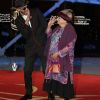 Agnès Varda et JR - Les célébrités arrivent sur le tapis rouge lors de la soirée d'hommage à Robert De Niro à l'occasion du 17ème Festival International du film de Marrakech le 1er décembre 2018. © Denis Guignebourg/Bestimage