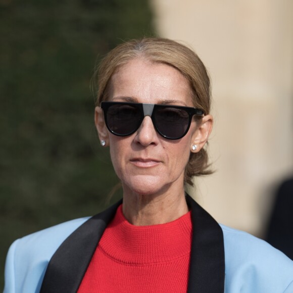 Céline Dion sort de l'hôtel de Crillon à Paris le 31 janvier 2019.