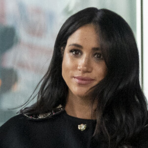 Meghan Markle, duchesse de Sussex lors de la signature du livre des condoléances à New Zealand House à Londres en hommage aux victimes de la tuerie de Christchurch. Londres, le 19 mars 2019.