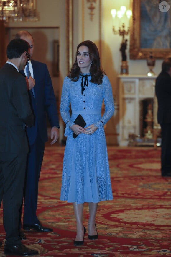 Catherine Kate Middleton, la duchesse de Cambridge (enceinte) à la réception "World mental health day" au palais de Buckingham à Londres, le 10 octobre 2017.