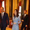 Le prince William, Catherine Kate Middleton, la duchesse de Cambridge (enceinte) et le prince Harry à la réception "World mental health day" au palais de Buckingham à Londres, le 10 octobre 2017.