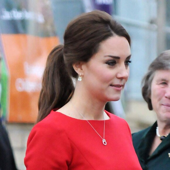Catherine Kate Middleton, la duchesse de Cambridge, enceinte, en visite à Norwich pour lancer une levée de fonds en vue de construire un nouvel hôpital pour enfants de l'organisme East Anglia Children's Hospices, le 25 novembre 2014.