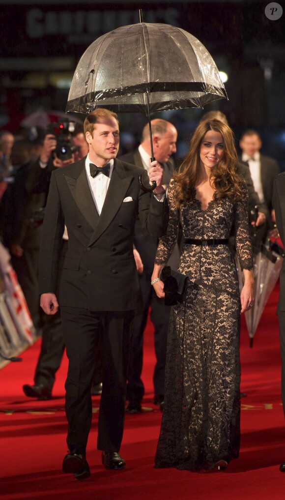 Le prince William et Kate Middleton - Première du film "Le cheval de guerre" à Londres le 8 janvier 2012.